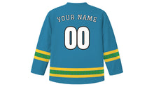 Load image into Gallery viewer, Irreecha Original Hockey Jersey in Lake Blue, back view with your name and number
