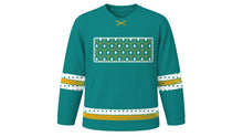 Load image into Gallery viewer, Islamic New Year Original Hockey Jersey in Teal, front view with hexagon and diamond tile chest band – custom name and number
