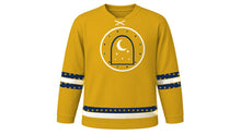 Load image into Gallery viewer, Isra and Miraj Original Hockey Jersey in Gold, front view – custom name and number