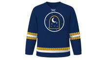 Load image into Gallery viewer, Isra and Miraj Original Hockey Jersey in Midnight Blue, front view – custom name and number