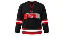 Load image into Gallery viewer, Istanbul Original Hockey Jersey in Black, front view – custom name and number