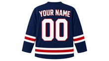 Load image into Gallery viewer, Istanbul Original Hockey Jersey in Navy, back view with your name and number