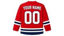 Load image into Gallery viewer, Istanbul Original Hockey Jersey in Red, back view with your name and number