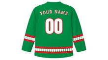 Load image into Gallery viewer, Italian Liberation Day Original Hockey Jersey in Green, back view with your name and number