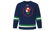 Load image into Gallery viewer, Italian Liberation Day Original Hockey Jersey in Navy, front view – custom name and number