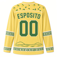 Load image into Gallery viewer, Italy Lemon Coast Original Hockey Jersey in Lemon Yellow, back view with your name and number