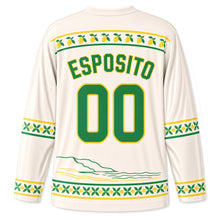 Load image into Gallery viewer, Italy Lemon Coast Original Hockey Jersey in Villa White, back view with your name and number