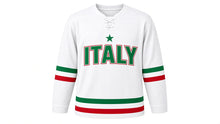 Load image into Gallery viewer, Italy Original Hockey Jersey in White, front view – custom name and number