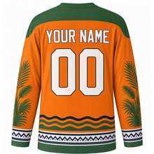 Load image into Gallery viewer, Ivory Coast Independence Day Original Hockey Jersey in Independence Orange, back view with custom YOUR NAME and 00