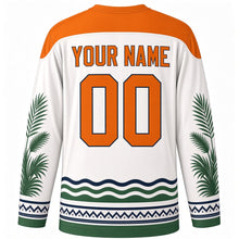 Load image into Gallery viewer, Ivory Coast Independence Day Original Hockey Jersey in White, back view with custom YOUR NAME and 00