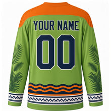 Load image into Gallery viewer, Ivory Coast Independence Day Original Hockey Jersey in Lagoon Green, back view with custom YOUR NAME and 00