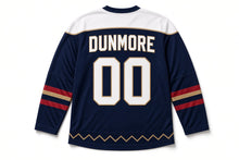 Load image into Gallery viewer, Sparkler Trail Independence Day Hockey Jersey in Sparkler Midnight Navy, back view with your name and number