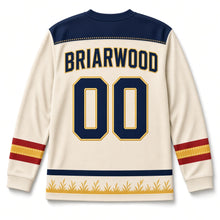 Load image into Gallery viewer, Firefly Jar Independence Day Hockey Jersey in Firefly Cream, back view with your name and number