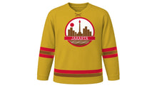 Load image into Gallery viewer, Jakarta Original Hockey Jersey in Monas Gold, front view – custom name and number