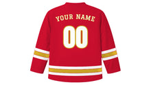 Load image into Gallery viewer, Jakarta Original Hockey Jersey in Red, back view with your name and number