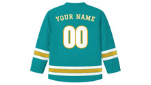 Load image into Gallery viewer, Jakarta Original Hockey Jersey in Teal, back view with your name and number