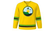Load image into Gallery viewer, Jamaica Independence Day Original Hockey Jersey in Gold, front view – custom name and number