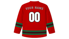 Load image into Gallery viewer, Jamhuri Day Original Hockey Jersey in Red, back view with your name and number