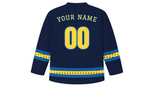 Load image into Gallery viewer, Janmashtami Original Hockey Jersey in Navy, back view with your name and number