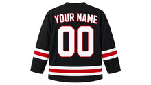 Load image into Gallery viewer, Japan Original Hockey Jersey in Black, back view with your name and number