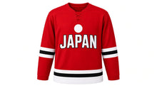 Load image into Gallery viewer, Japan Original Hockey Jersey in Red, front view – custom name and number