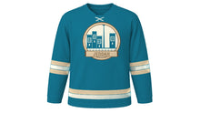 Load image into Gallery viewer, Jeddah Original Hockey Jersey in Red Sea Teal, front view – custom name and number