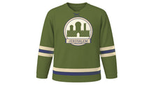 Load image into Gallery viewer, Jerusalem Original Hockey Jersey in Olive Grove, front view – custom name and number