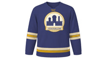 Load image into Gallery viewer, Jerusalem Original Hockey Jersey in Twilight Blue, front view – custom name and number