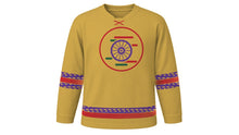 Load image into Gallery viewer, Jidai Matsuri Original Hockey Jersey in Antique Gold, front view – custom name and number