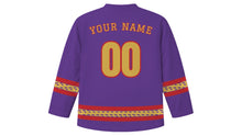 Load image into Gallery viewer, Jidai Matsuri Original Hockey Jersey in Heian Purple, back view with your name and number