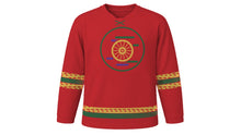 Load image into Gallery viewer, Jidai Matsuri Original Hockey Jersey in Maple Red, front view – custom name and number