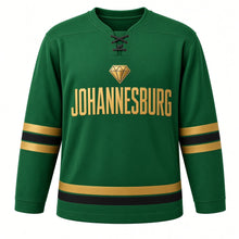 Load image into Gallery viewer, Johannesburg Original Hockey Jersey in Green, front view – custom name and number