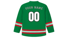 Load image into Gallery viewer, Jordan Independence Day Original Hockey Jersey in Green, back view with your name and number