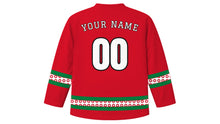 Load image into Gallery viewer, Jordan Independence Day Original Hockey Jersey in Red, back view with your name and number