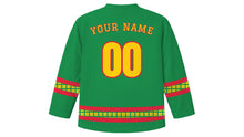 Load image into Gallery viewer, Jounen Kwéyòl Original Hockey Jersey in Island Green, back view with your name and number