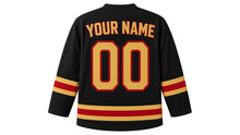 Load image into Gallery viewer, Juneteenth Original Hockey Jersey in Black, back view with your name and number