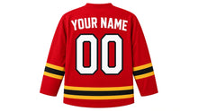 Load image into Gallery viewer, Juneteenth Original Hockey Jersey in Red, back view with your name and number