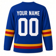 Load image into Gallery viewer, Festa Junina Original Hockey Jersey in Blue, back view with your name and number