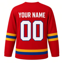 Load image into Gallery viewer, Festa Junina Original Hockey Jersey in Red, back view with your name and number