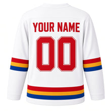 Load image into Gallery viewer, Festa Junina Original Hockey Jersey in White, back view with your name and number