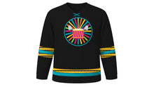 Load image into Gallery viewer, Junkanoo Original Hockey Jersey in Black, front view – custom name and number