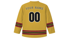 Load image into Gallery viewer, Kaamatan Original Hockey Jersey in Antique Gold, back view with your name and number
