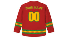Load image into Gallery viewer, Kadayawan Original Hockey Jersey in Tribal Red, back view with your name and number