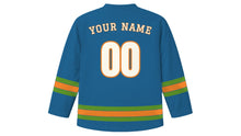 Load image into Gallery viewer, Kampala Original Hockey Jersey in Lake Victoria Blue, back view with your name and number