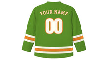 Load image into Gallery viewer, Kampala Original Hockey Jersey in Matoke Green, back view with your name and number