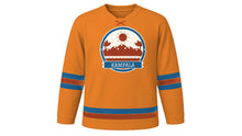 Load image into Gallery viewer, Kampala Original Hockey Jersey in Sunrise Orange, front view – custom name and number