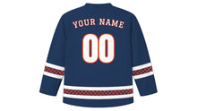 Load image into Gallery viewer, Kanda Matsuri Original Hockey Jersey in Indigo, back view with your name and number