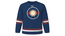 Load image into Gallery viewer, Kanda Matsuri Original Hockey Jersey in Indigo, front view – custom name and number