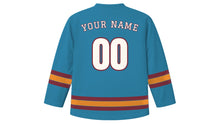 Load image into Gallery viewer, Kandy Original Hockey Jersey in Kandy Lake Blue, back view with your name and number