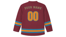 Load image into Gallery viewer, Kandy Original Hockey Jersey in Lotus Maroon, back view with your name and number